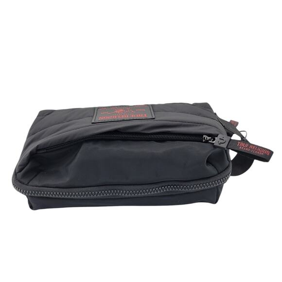 True Religion Toiletry Bag Men's Black Whistler Puffer Dopp Kit World Tour Logo - Picture 5 of 9